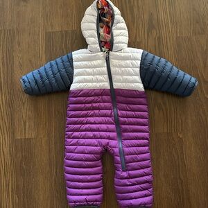 Colorblock Hooded Baby Snowsuit
